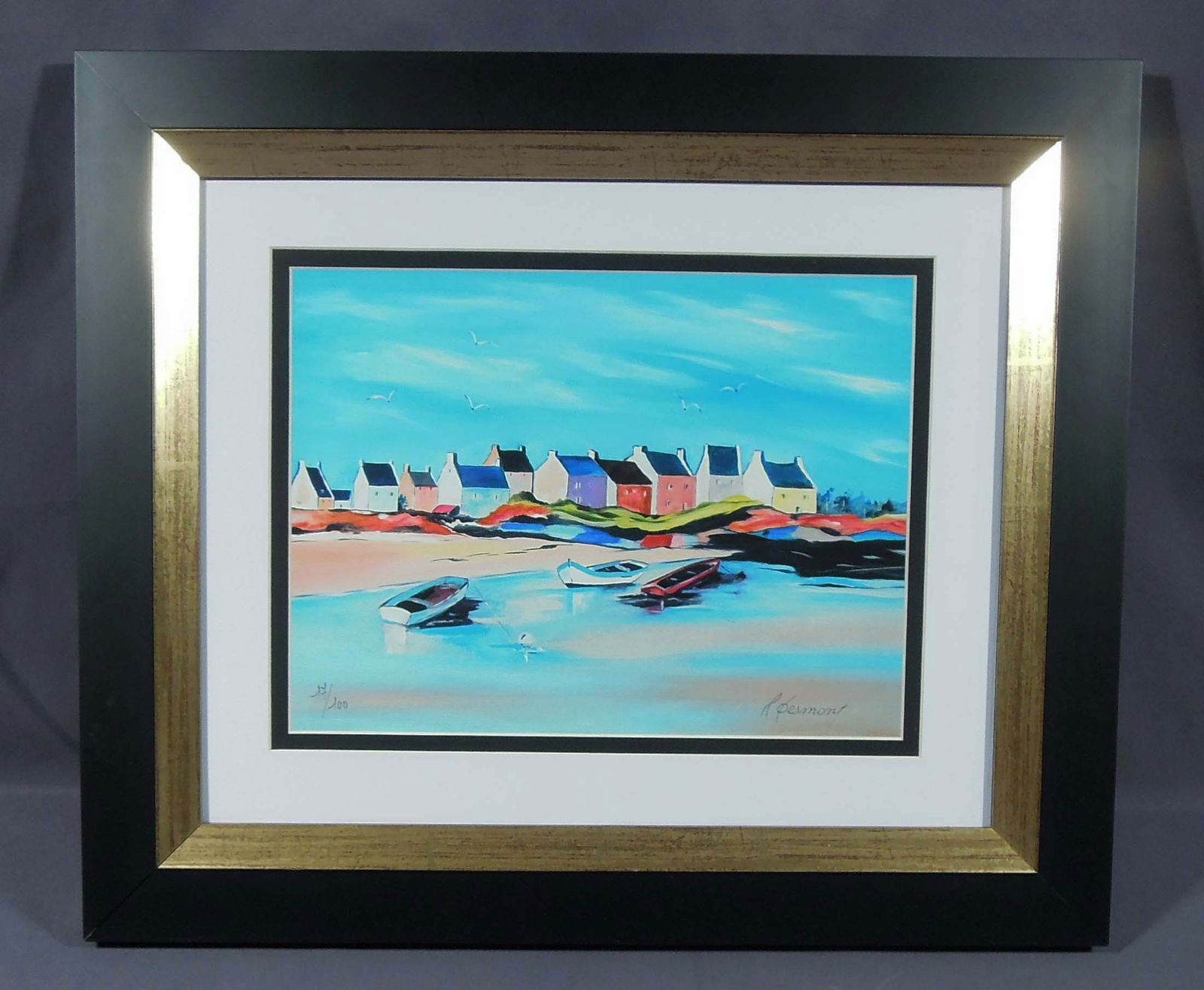 FRANCOISE DESMONT ((1932- ) FRENCH: Original Giclee on rag paper. Signed and numbered 17/100. Overall framed 17 1/2" x 20 1/4".