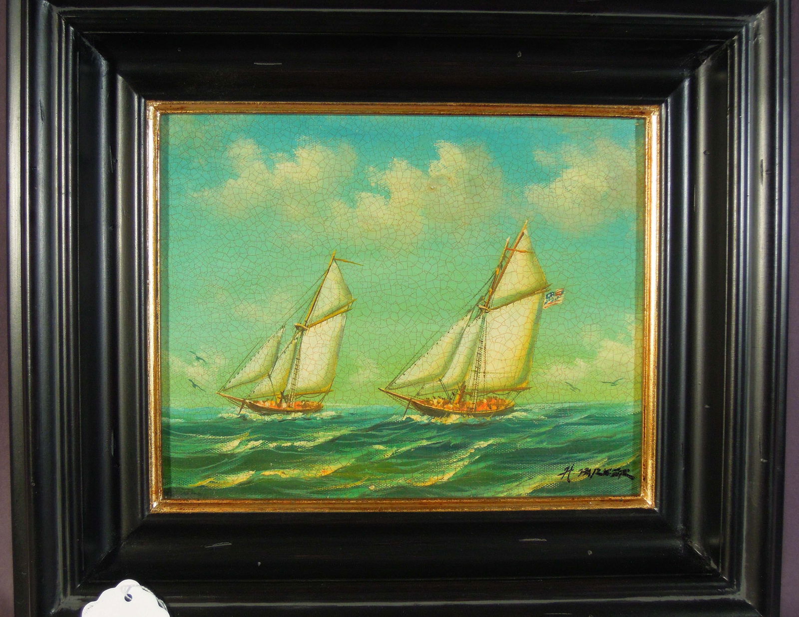 ORIGINAL OIL ON CANVAS "CLIPPER SHIPS" (1 of 2)