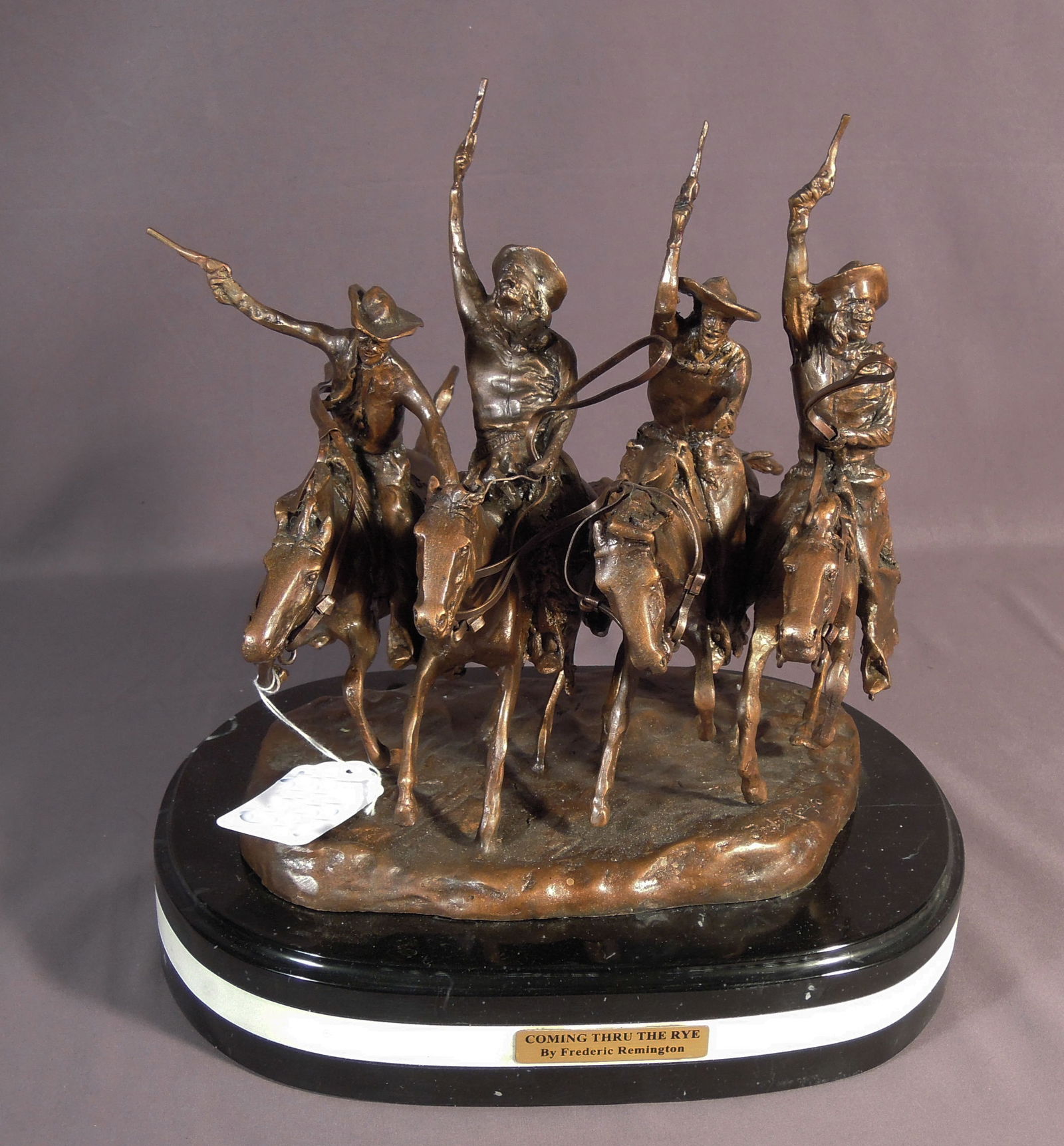 BRONZE SCULPTURE "COMING THRU THE RYE" AFTER FREDERIC REMINGTON (1 of 2)