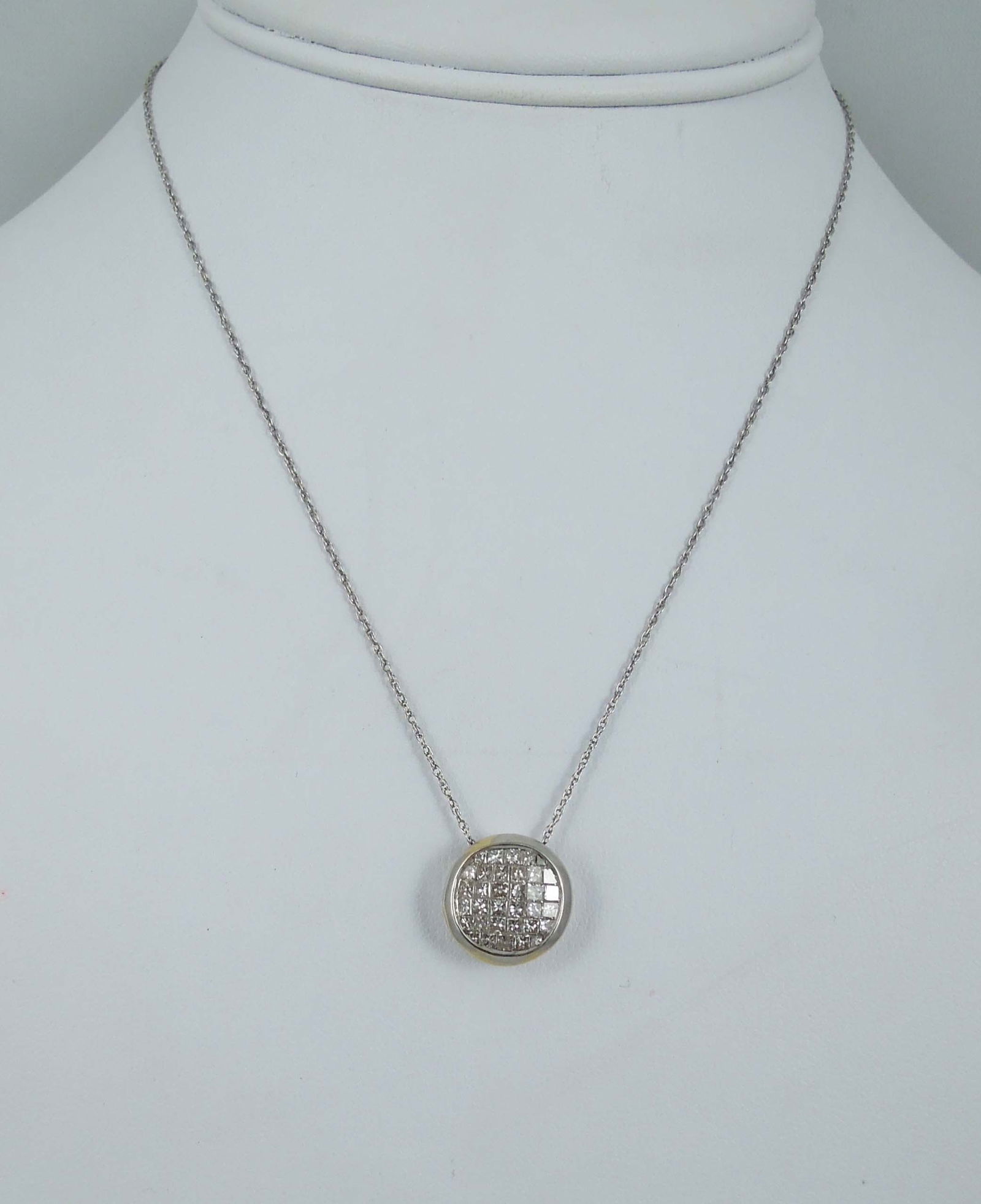 LADIES 14K W.G. & DIAMOND NECKLACE (1 of 1)