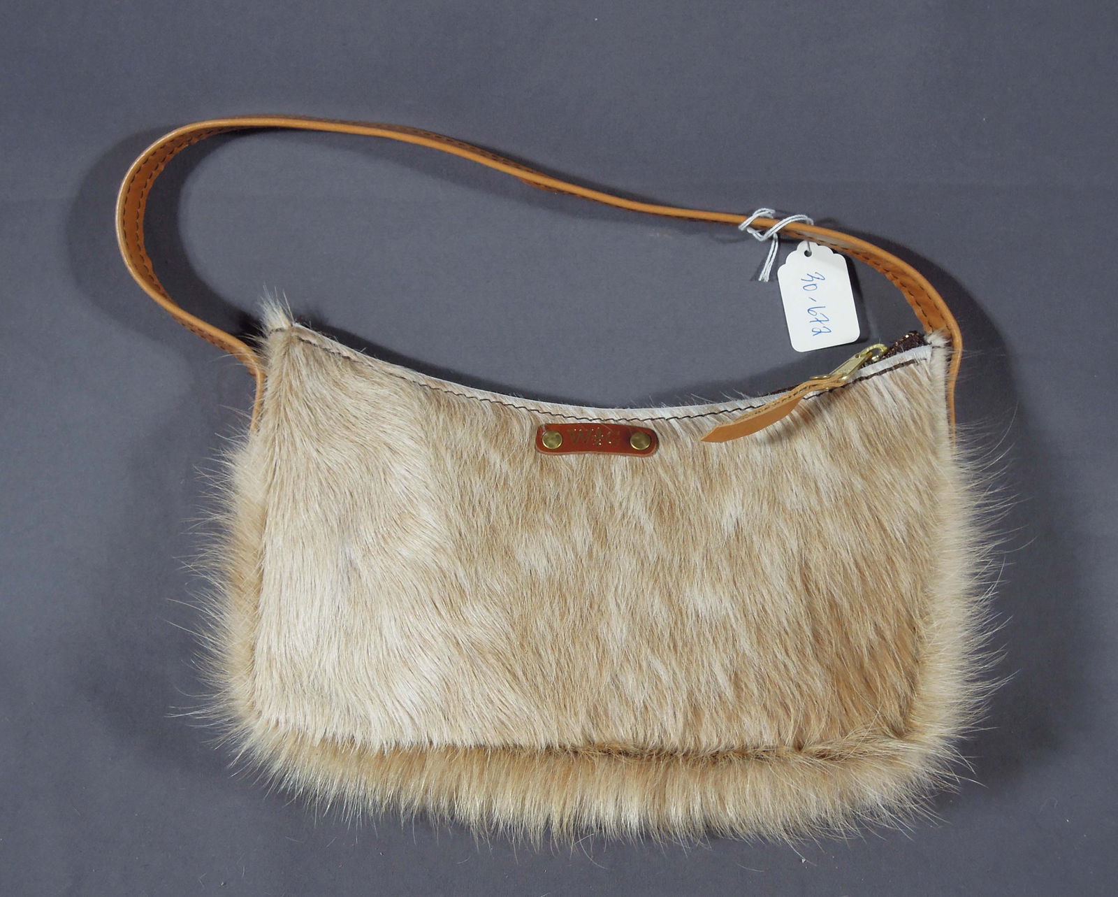 HAND CRAFTED COW HIDE MABLE PURSE: Brand new & high quality. 7" high, 11" wide