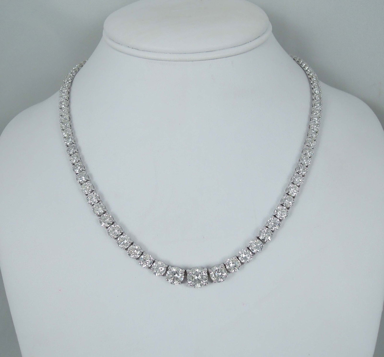 OUTSTANDING LADIES 14K W.G. & DIAMOND ETERNITY NECKLACE (1 of 1)