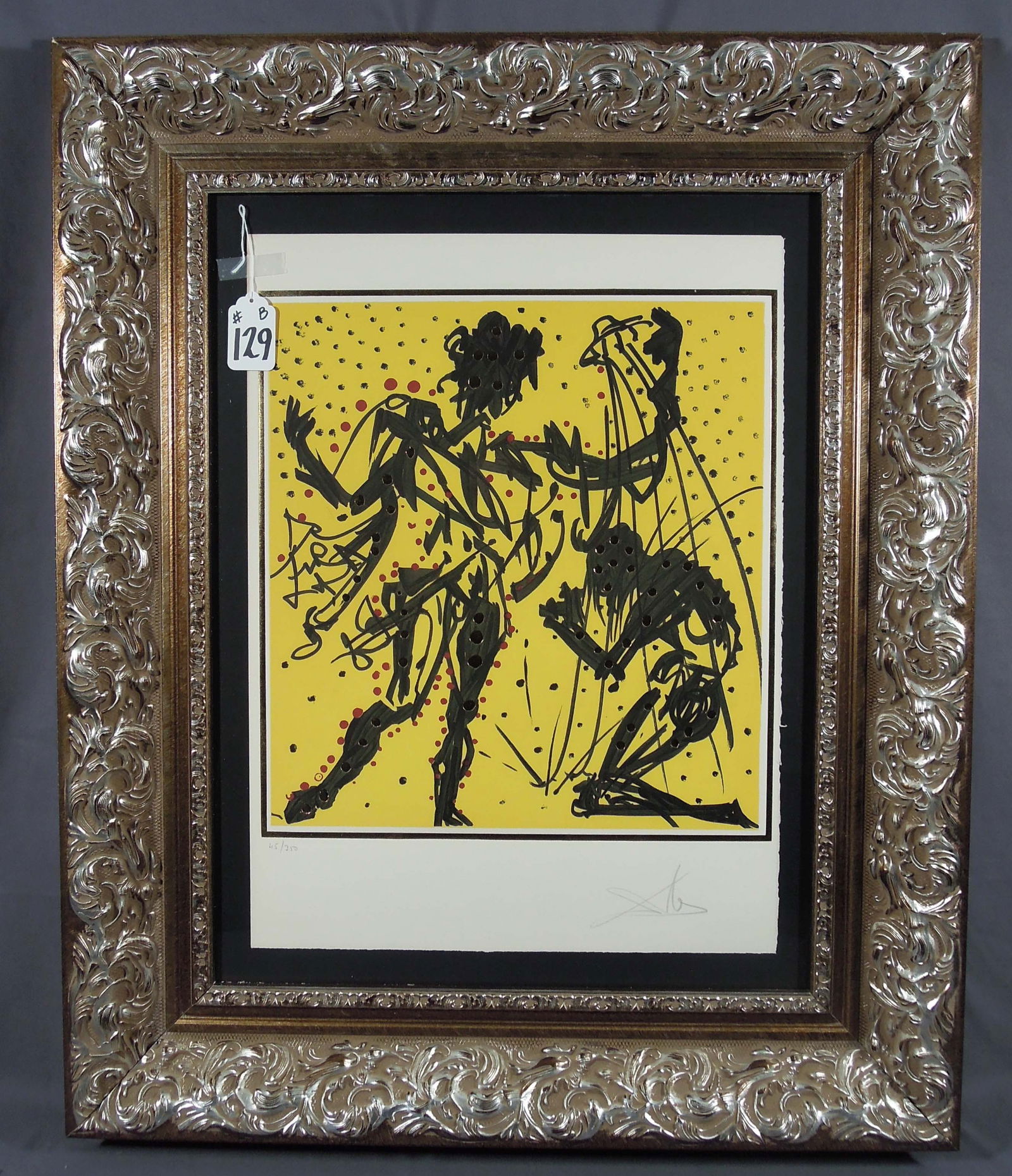 SALVADOR DALI (1904-1989) SPANISH: Original Lithograph on Arches paper from the 12 Apostles Suite "Phillipt". Circa 1972. Limited Edition 45/350. Hand signed in pencil. Overall framed 39 1/2" x 32 1/8" x 3".