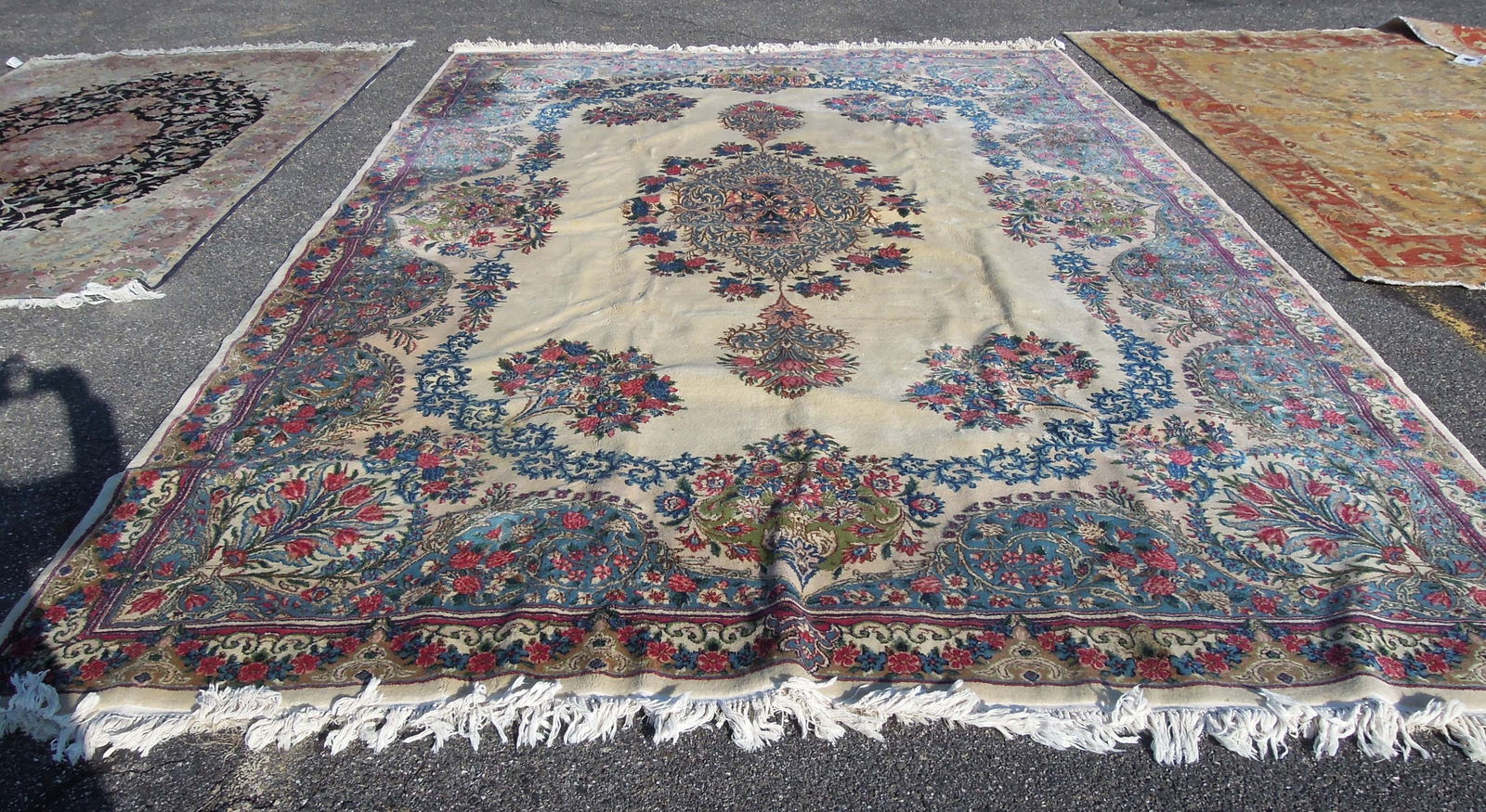 HAND KNOTTED VINTAGE KERMAN AREA RUG (1 of 2)