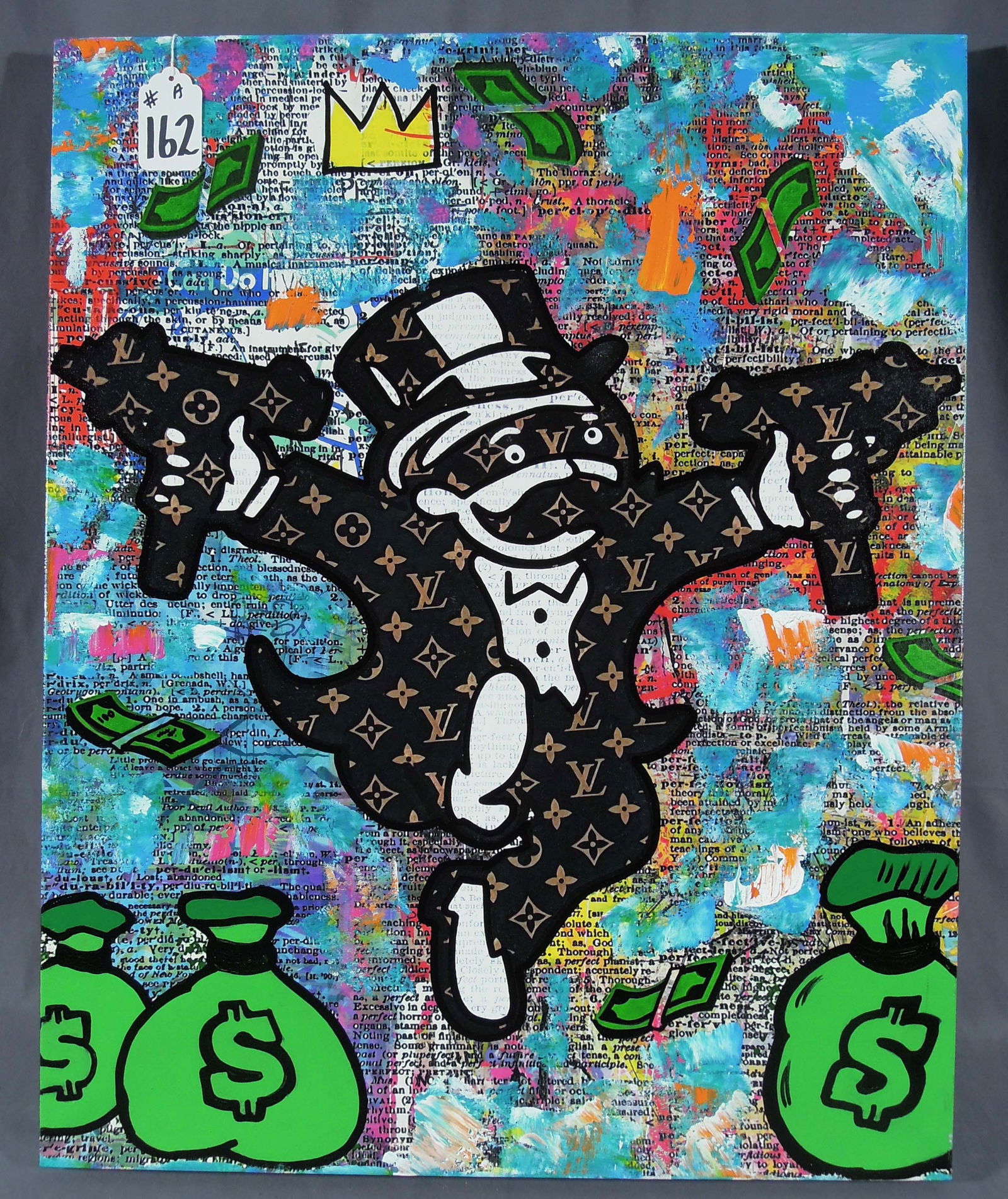 JOZZA (1958- ) BRAZILIAN: Original Acrylic on Canvas "Defend Whats Yours". Hand signed & titled on verso. Overall 30" x 24", 2".