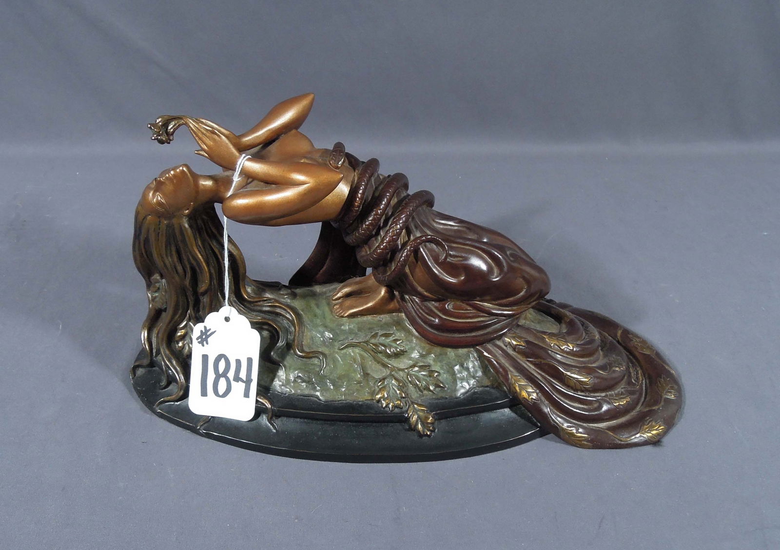 ROMAIN DE TIRTOFF (ERTE) (1892-1990) RUSSIAN/FRENCH: Rare Artist Proof Limited Edition bronze sculpture "Perfume". Circa 1984. Publisher: Fine Art Acquisitions. Signed. Artist Proof 25/30. 7" high, 15" wide, 7" deep.