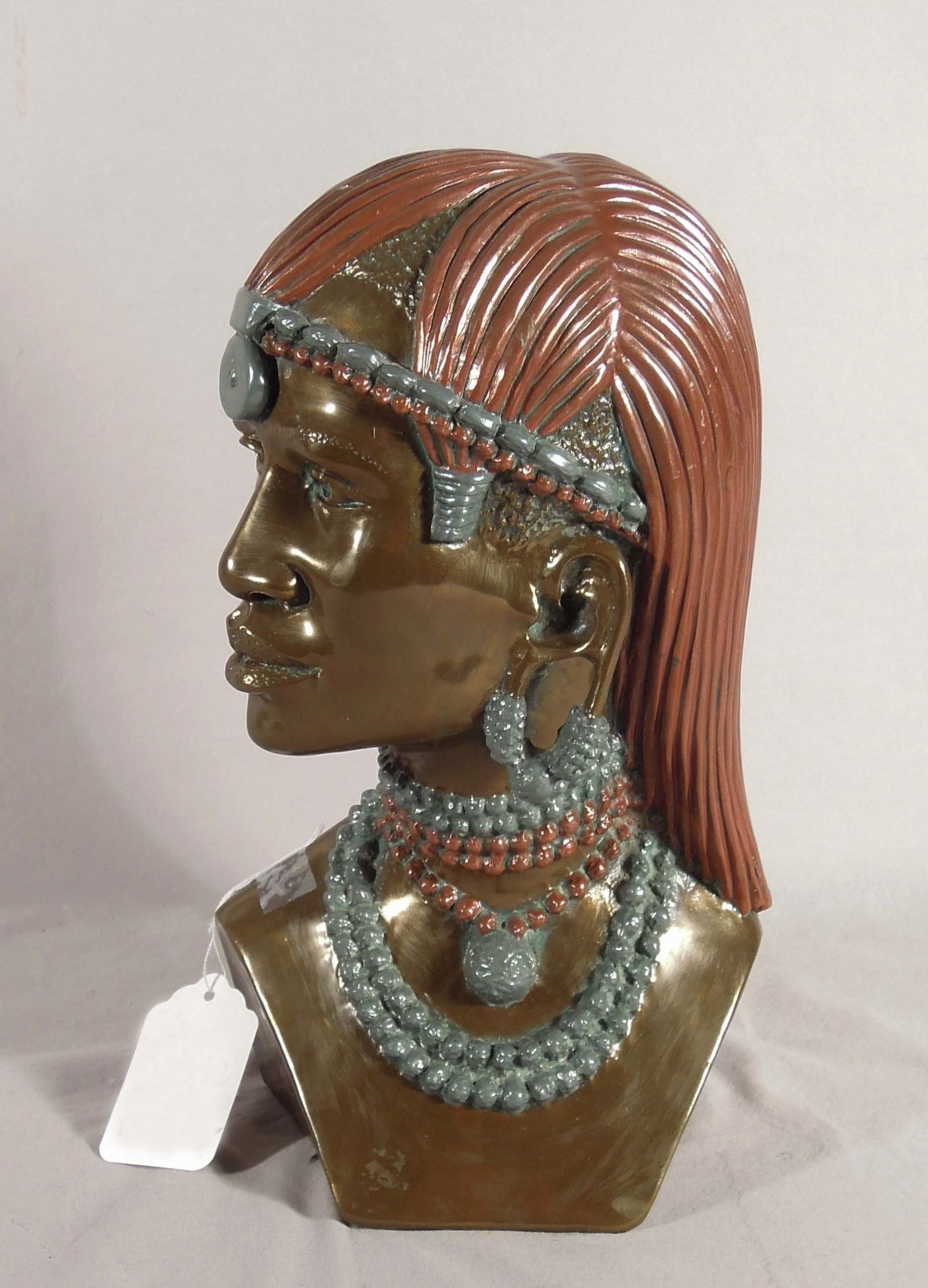 JAMES TANDI ORIGINAL BRONZE SCULPTURE OF EDI MAASAI WARRIOR: Limited Edition 213/300. Signed & numbered on base. 12 1/2" high.