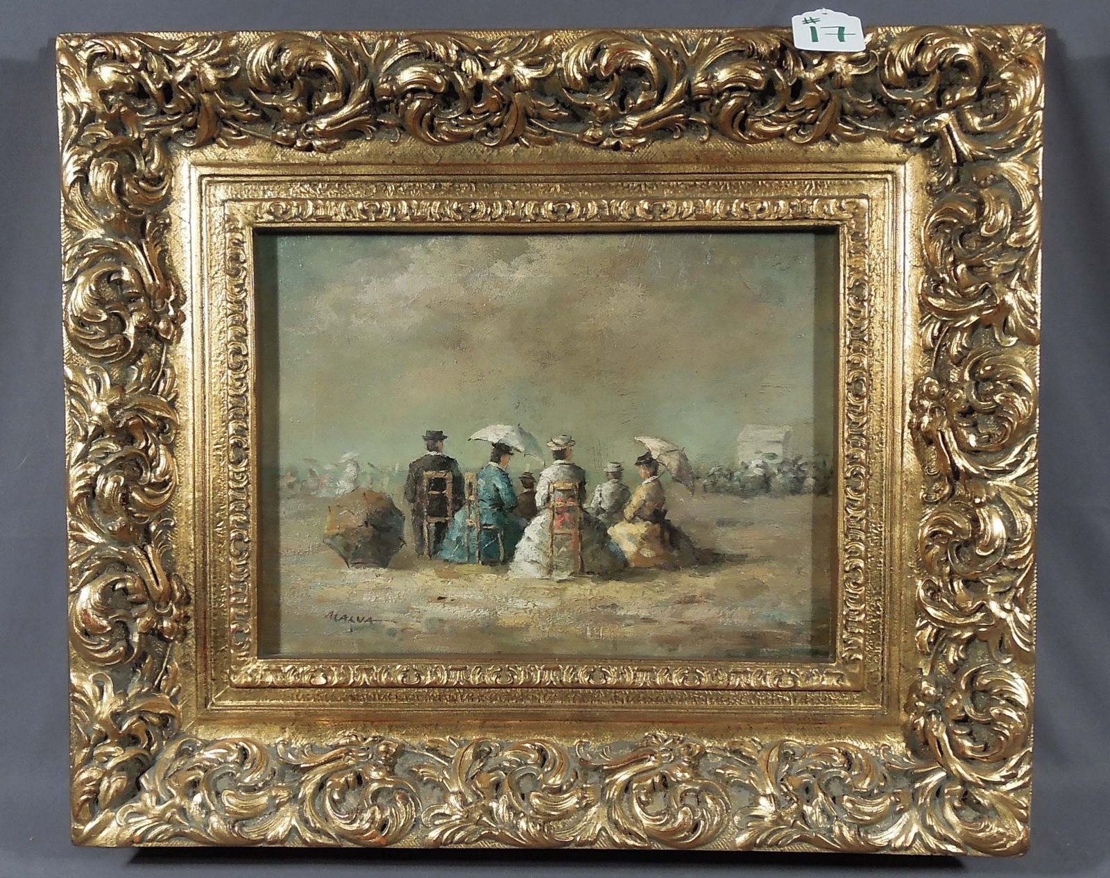 ORIGINAL OIL ON CANVAS OF BEACH SCENE (1 of 2)