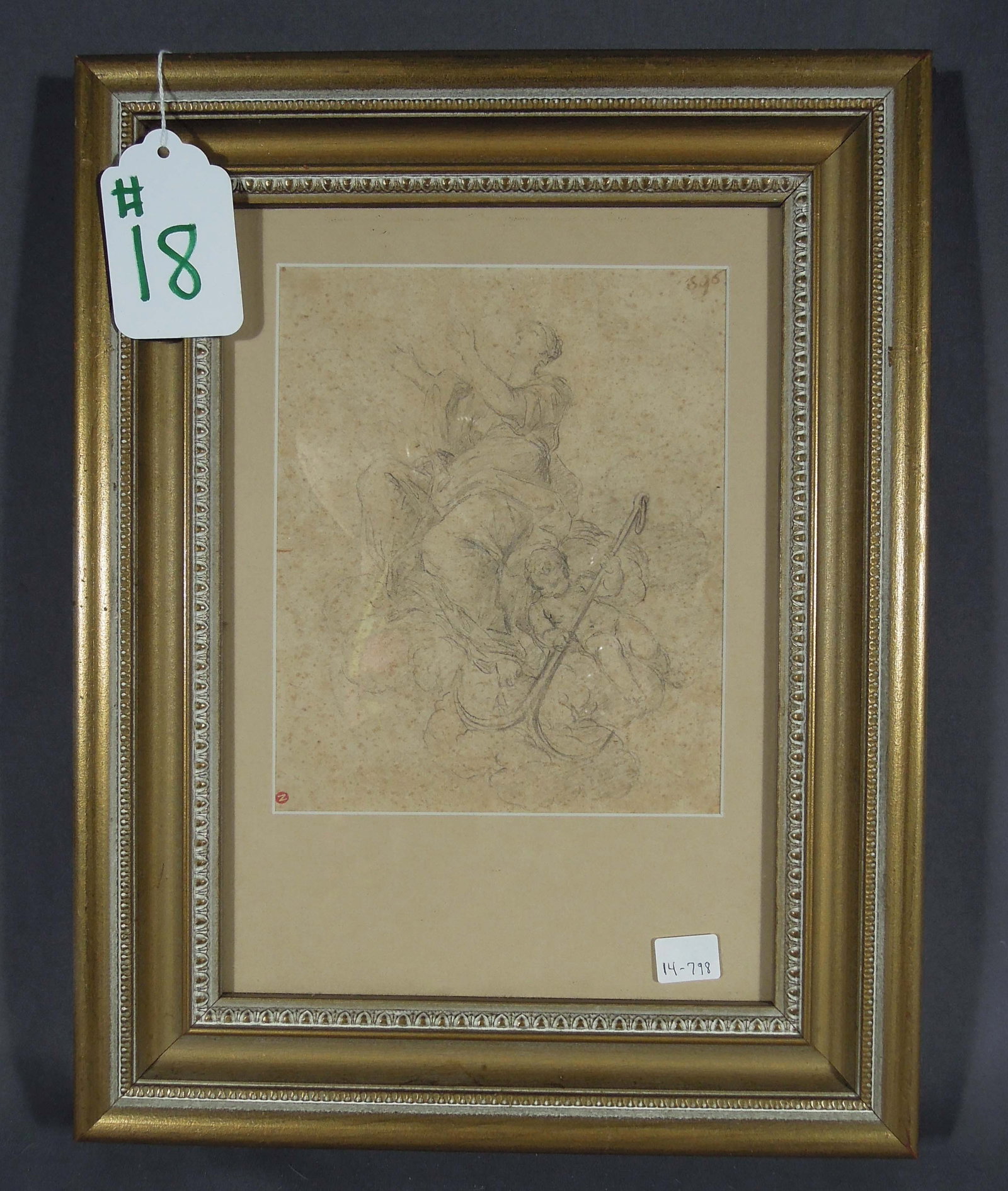 VINTAGE PENCIL DRAWING OF MOTHER & CHILD (1 of 4)