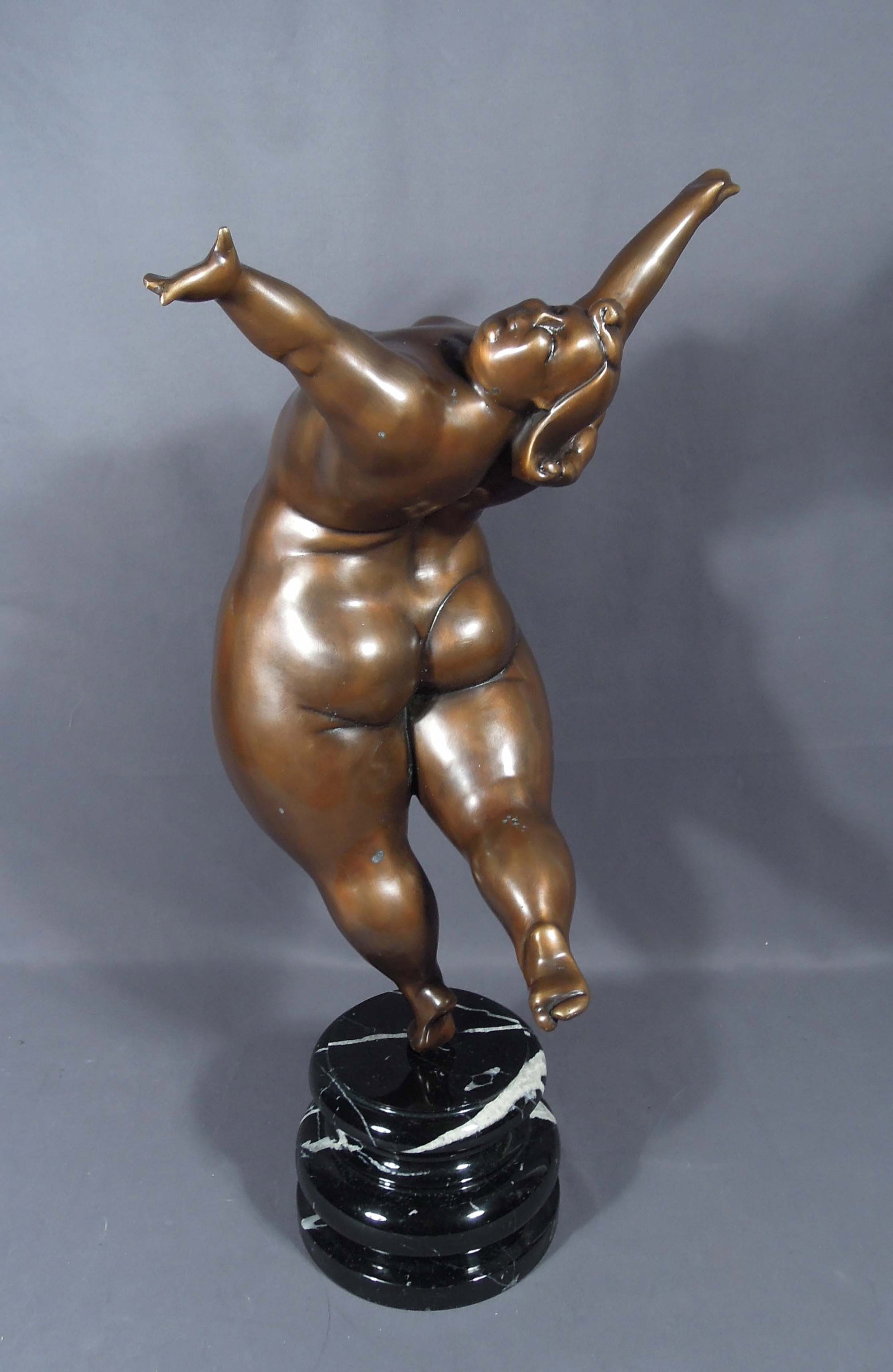 BOTERO STYLE BRONZE SCULPTURE OF CHUBBY DANCER (1 of 1)