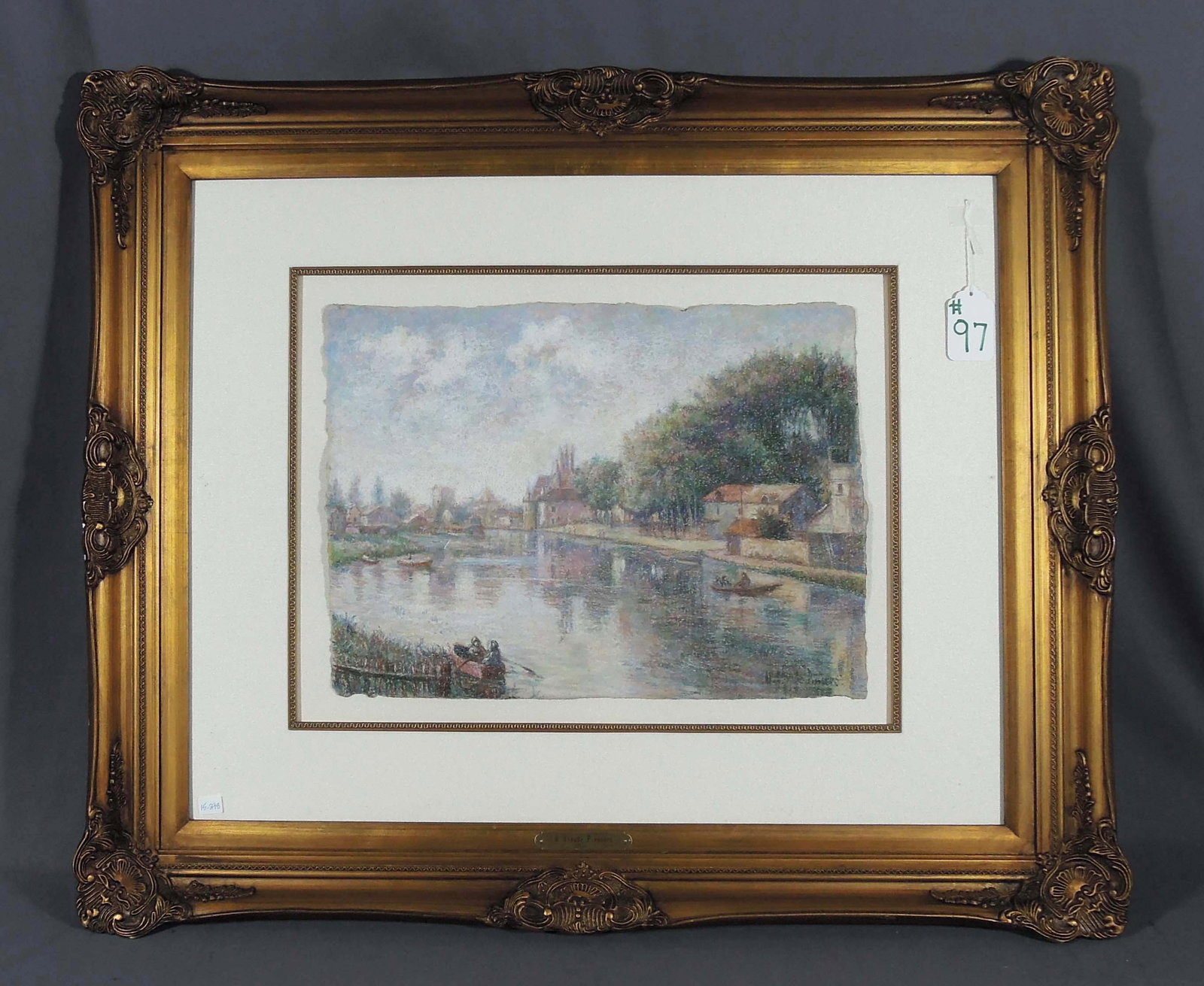 H. CLAUDE PISSARRO (1935- ) FRENCH: Beautiful Original Pastel "Moret-Sur-Loing". Hand signed lower right. Beautifully framed. Complete with H. Claude Pissarro certificate with thumb print, registration and vat number. Titled on back. Ov