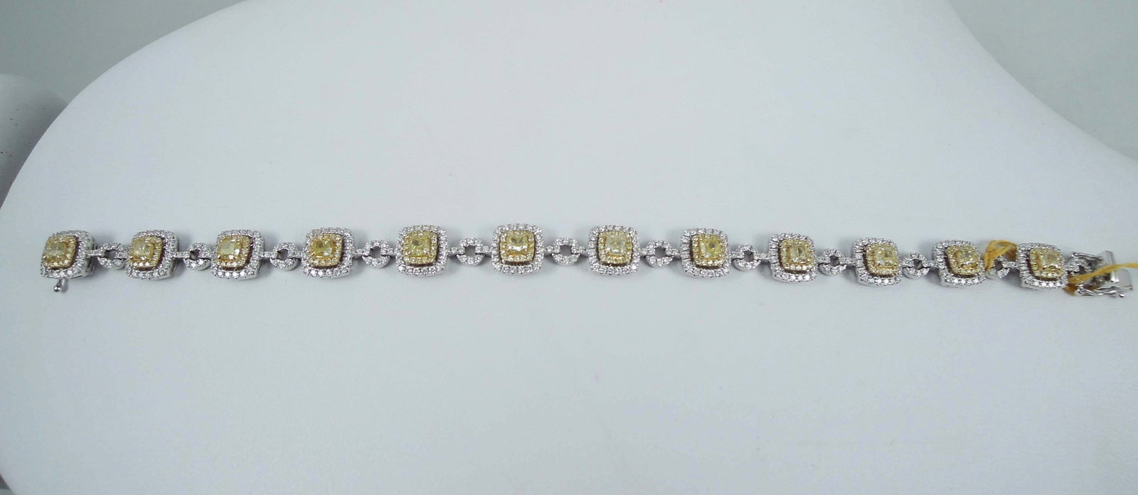 LADIES BEAUTIFUL 14K Y. & W. GOLD, FANCY YELLOW & WHITE DIAMOND BRACELET (1 of 2)