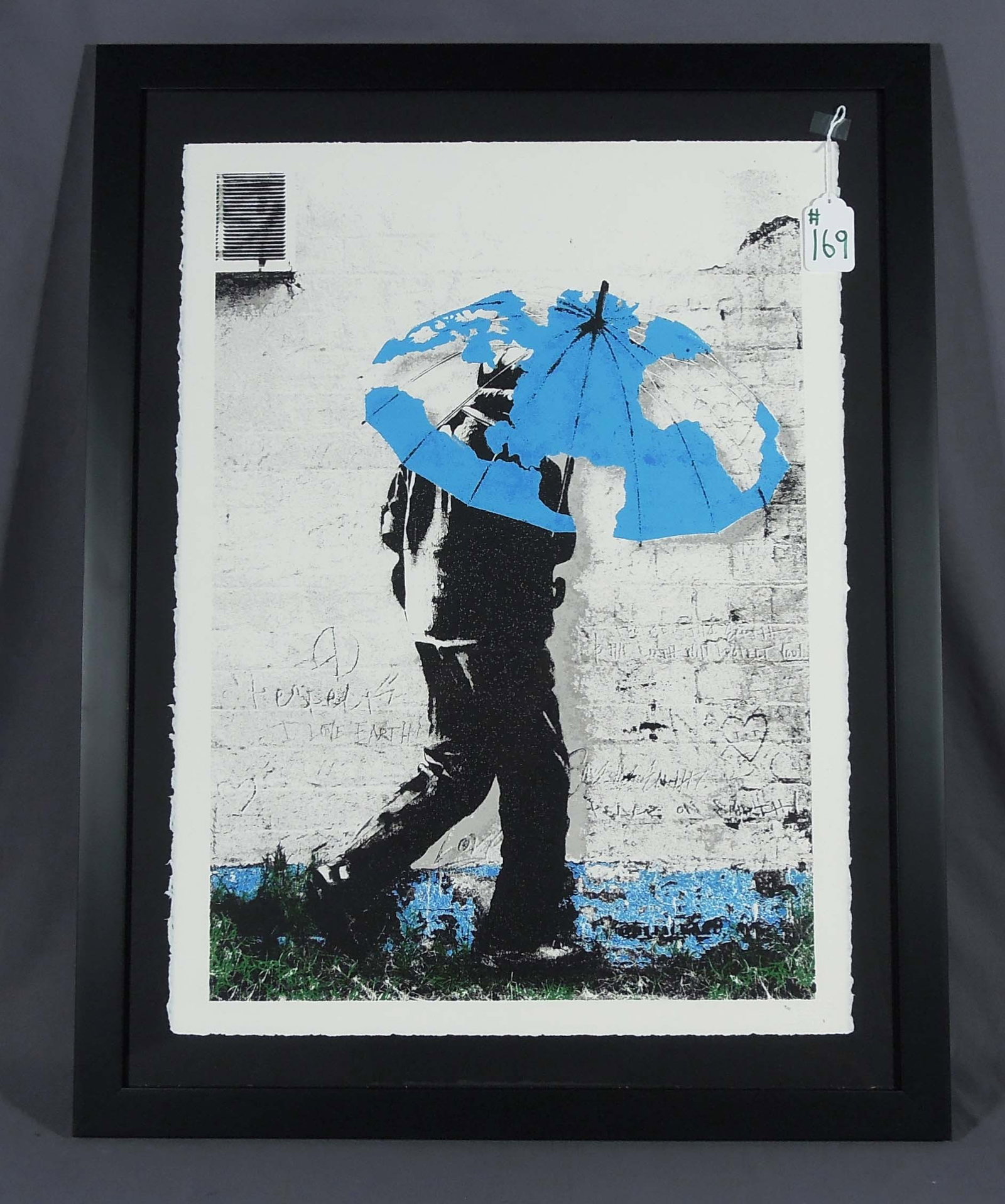 JACQUES GUETTA "HIJACK" (1992- ) AMERICAN: Rare Limited Edition Screenprint in colors on paper "Protect the Earch". Circa 2022. Hand signed, lower left in ink. Pencil numbered, lower right 9/50. Hijack embossed stamp and date on verso.