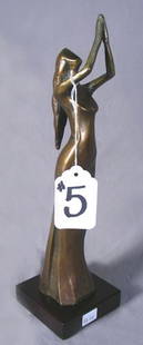 ABSTRACT BRONZE SCULPTURE "THE PRAYER": ABSTRACT BRONZE SCULPTURE "THE PRAYER" Brown patina. 13" high