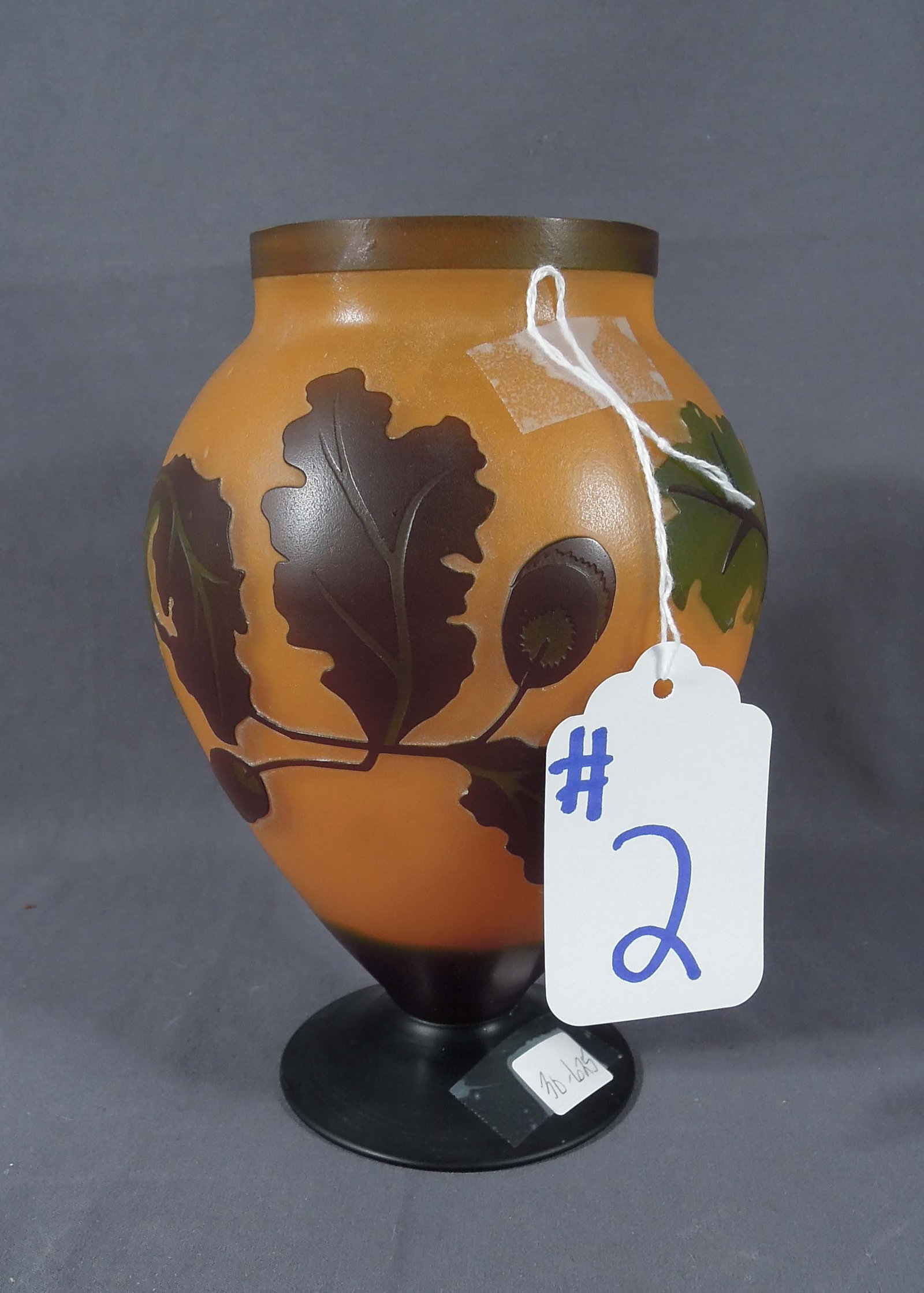 GALLE STYLE CAMEO GLASS ACID ETCHED VASE (1 of 2)