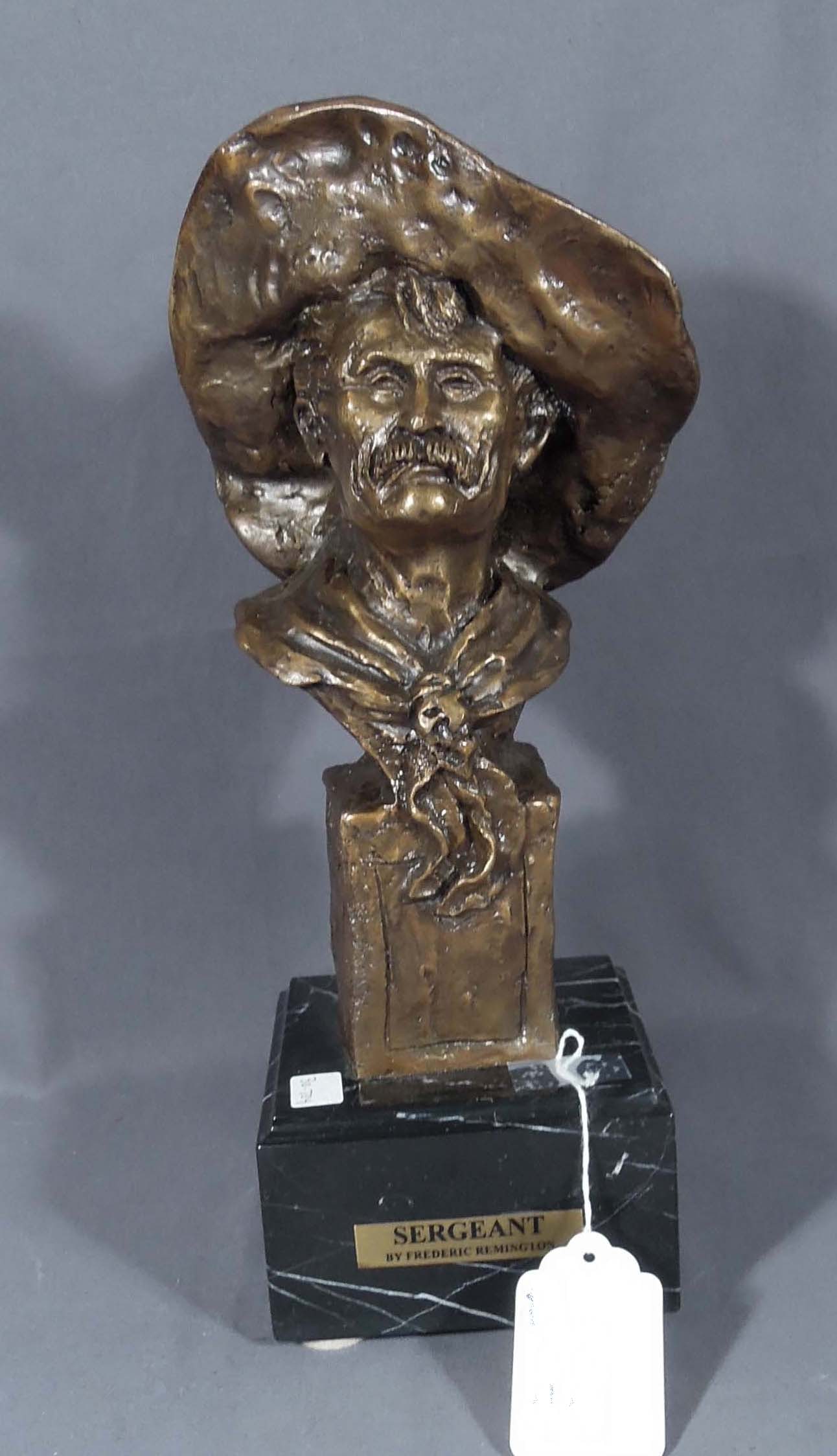 BRONZE SCULPTURE "SERGEANT" AFTER FREDERIC REMINGTON (1 of 2)
