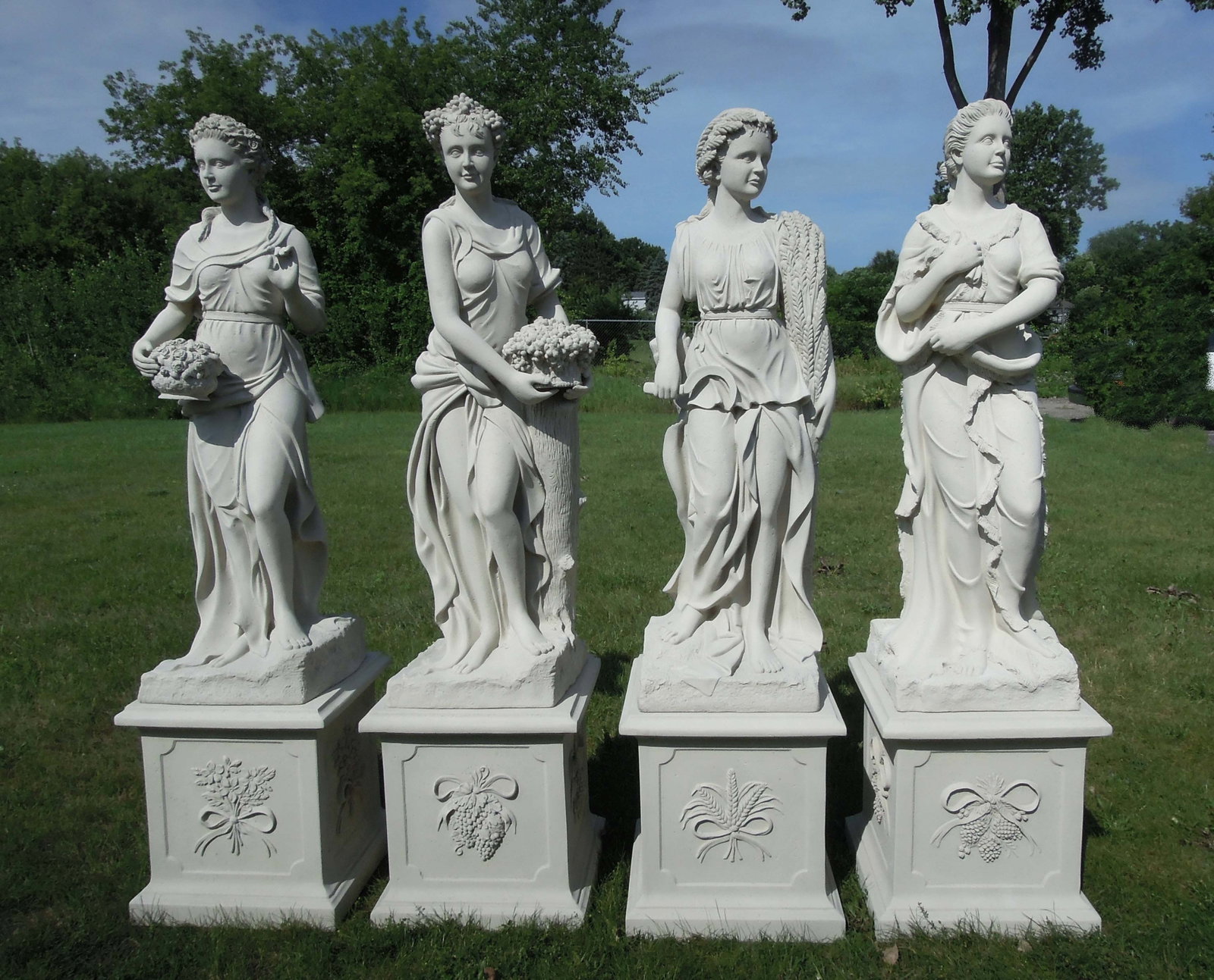 SET OF SPECTACULAR LIFE SIZE HAND PAINTED RESIN SCULPTURE OF "FOUR SEASONS" (1 of 1)