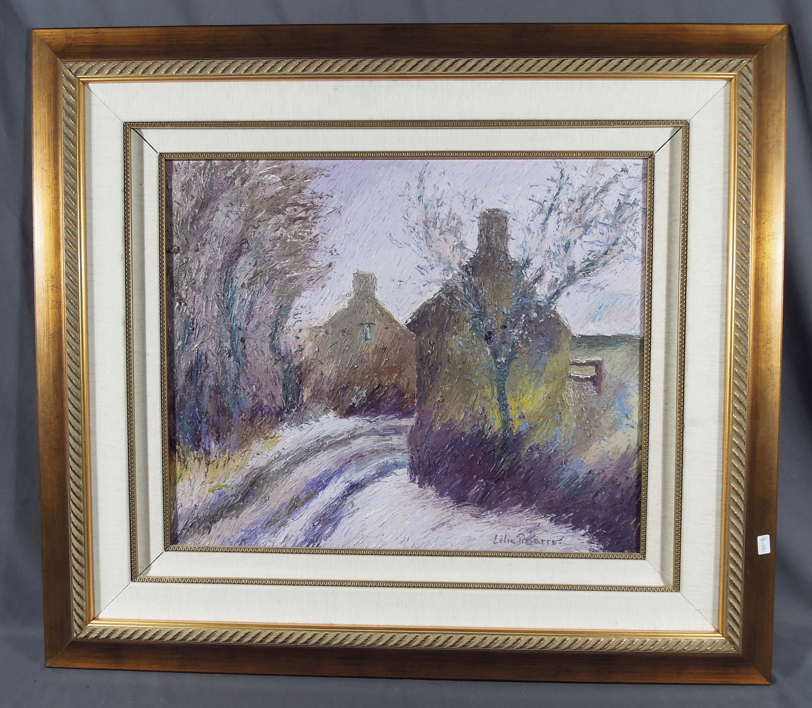 LELIA PISSARRO (1963- ) FRENCH: Original Oil on canvas "Spring Season". Hand signed lower right. Excellent condition. Overall framed 31" x 35 1/4" 3".