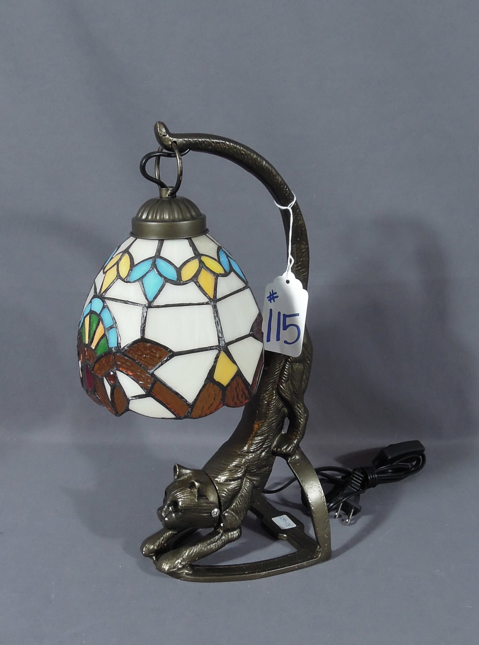 HEAVY METAL & LEADED GLASS CAT LAMP (1 of 1)