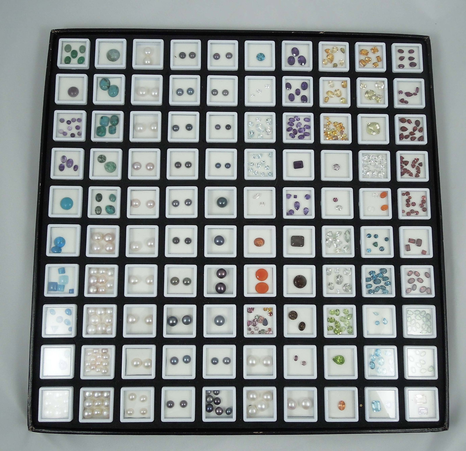 LARGE CASED GROUP OF MANY NATURAL GEMSTONES (1 of 1)