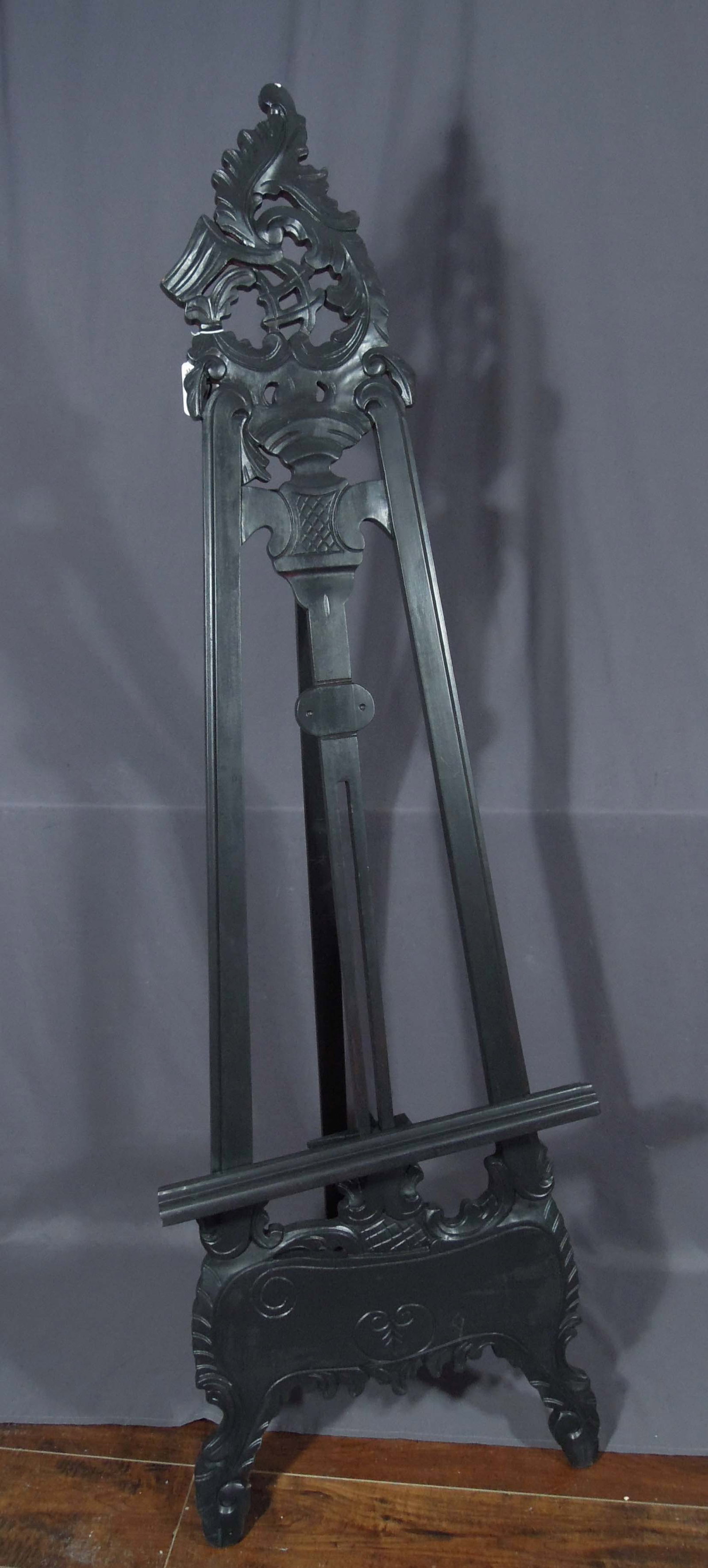HAND CARVED PAINTED MAHOGANY EASEL (1 of 1)