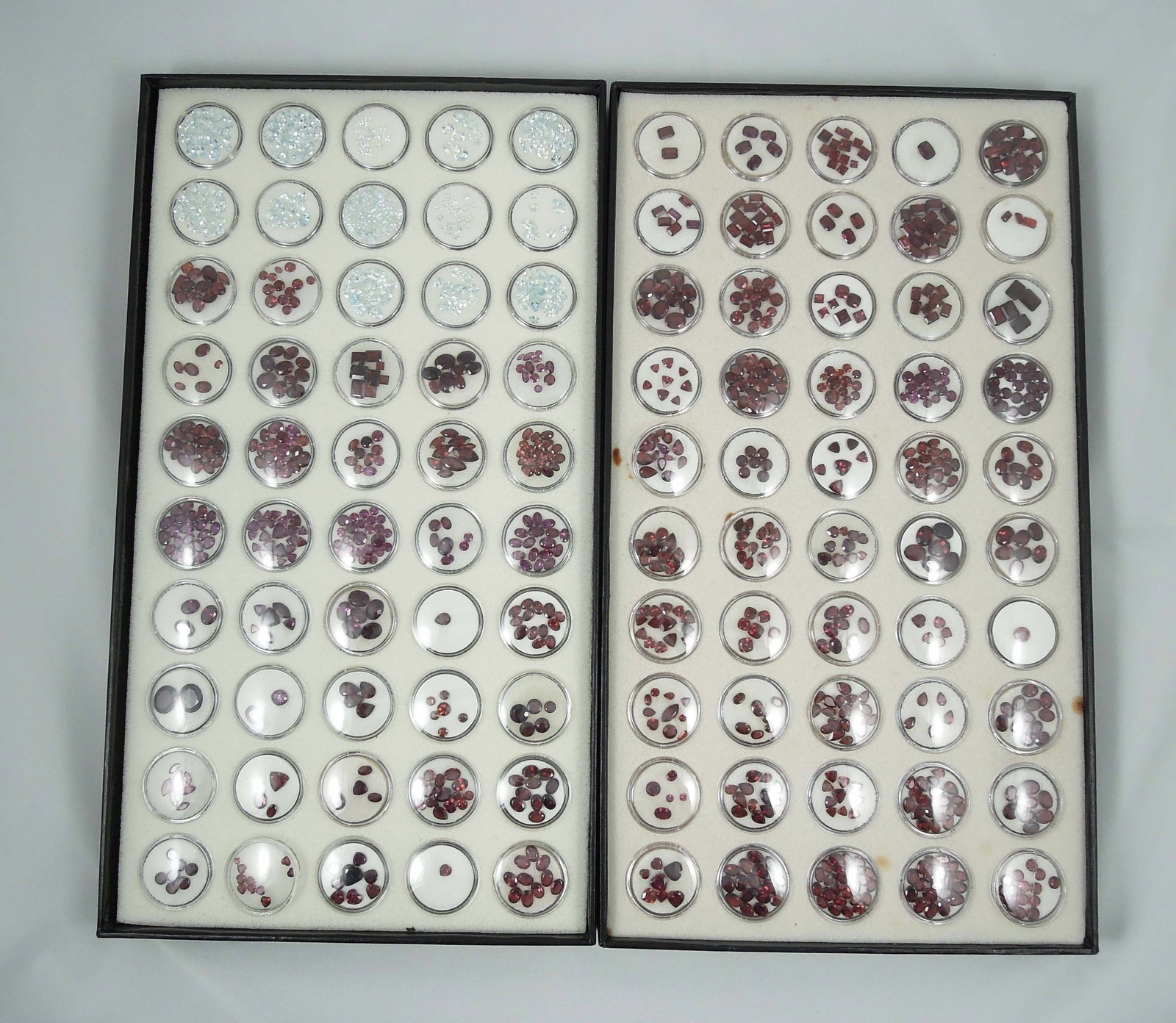 2 CASED BOXES OF 100'S CTS. OF AQUA & GARNET (1 of 1)