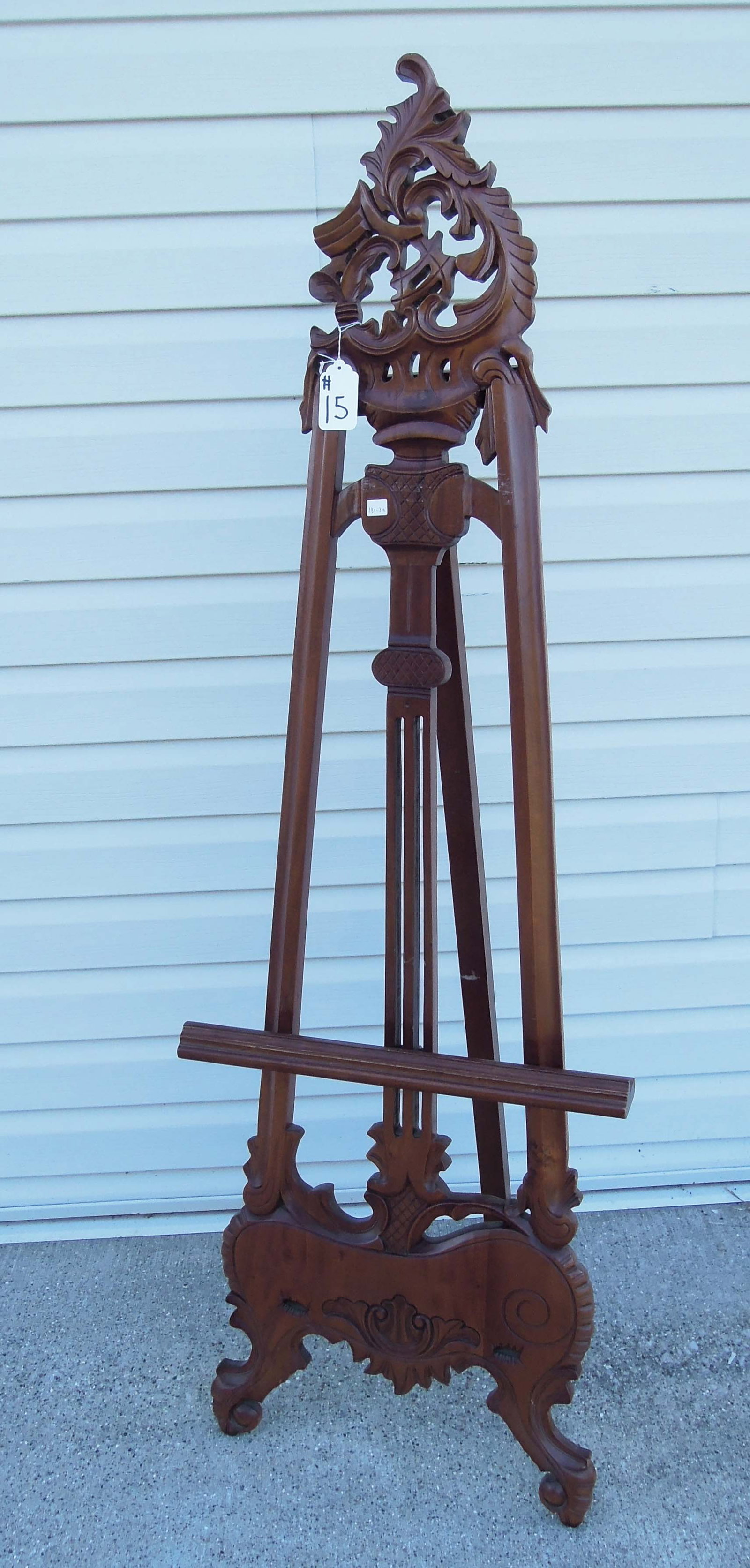 FINE HAND CARVED MAHOGANY EASEL (1 of 1)