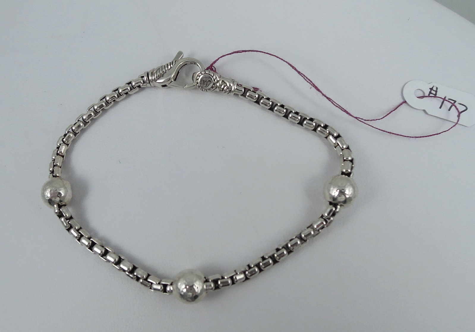 DESIGNER JAI BY JOHN HARDY STERLING SILVER BRACELET: Signed. 7 1/2" long.