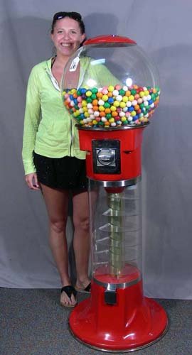 LARGE BUBBLE GUM MACHINE: 58" high.