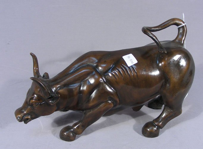 BRONZE SCULPTURE OF STANDING BULL (1 of 1)