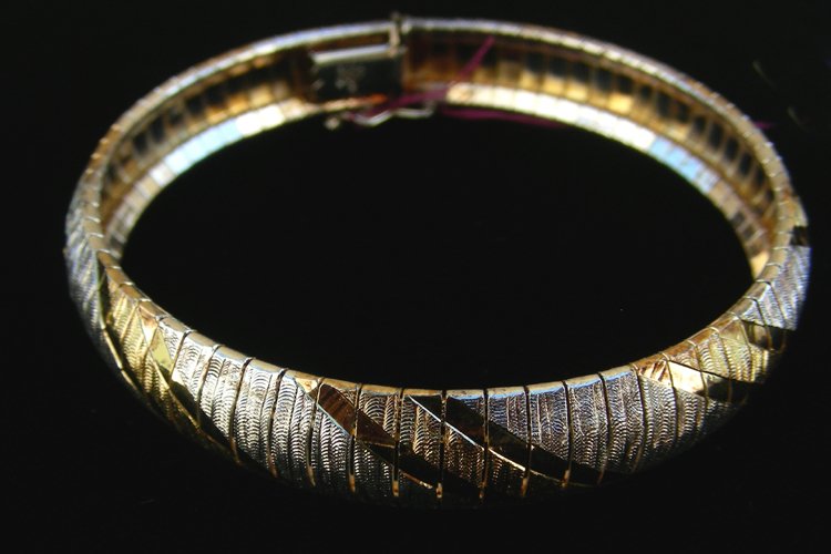 ITALIAN TWO TONE STERLING SILVER BRACELET (1 of 1)