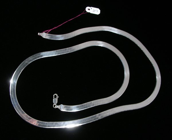 STERLING SILVER HERRINGBONE NECKLACE (1 of 1)