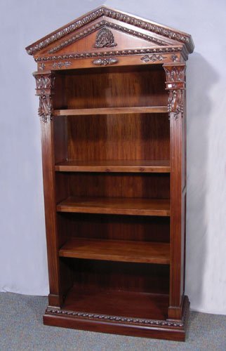 FINE ENGLISH HAND CARVED MAHOGANY BOOK CASE (1 of 1)