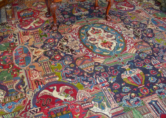 HAND KNOTTED KASHMAR STYLE AREA RUG (1 of 4)