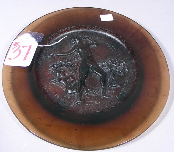 FRENCH DAUM PATE DE VERRE 1970'S PLATE (1 of 2)