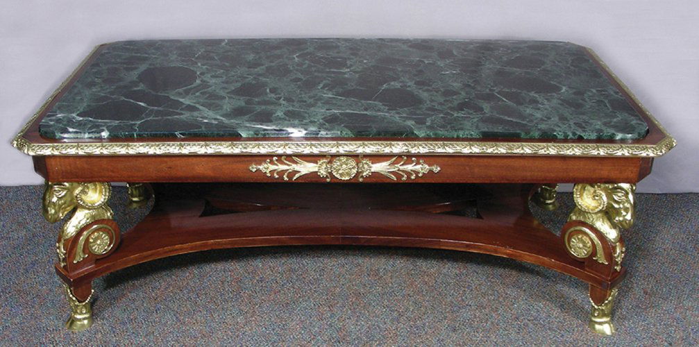 OUTSTANDING ITALIAN CARVED WOOD AND BRONZE COFFEE TABLE (1 of 2)