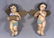 PAIR VINTAGE CARVED WOODEN AND HAND PAINTED ANGELS