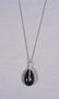 LADIES 14K WHITE GOLD, ONYX AND DIAMOND NECKLACE