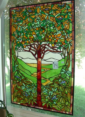 LEADED GLASS WINDOW "TREE OF LIFE" (1 of 1)