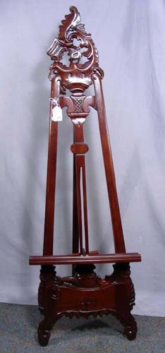 HAND CARVED MAHOGANY EASEL (1 of 1)