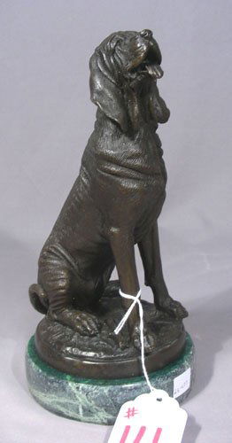 ADORABLE BRONZE SCULPTURE OF SEATED DOG (1 of 1)