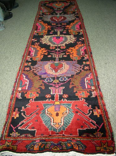 HAND KNOTTED VINTAGE HAMADAN RUNNER (1 of 2)