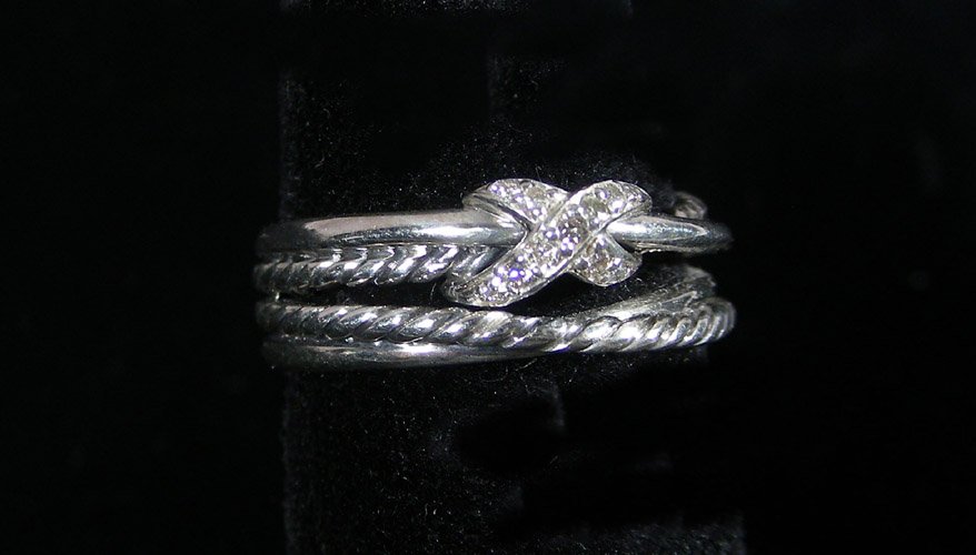 DESIGNER DAVID YURMAN STERLING SILVER & DIAMOND RING (1 of 1)