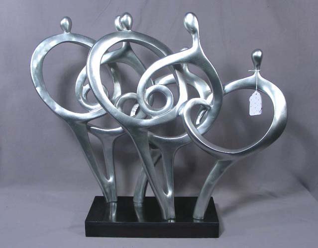 HEAVY MODERN COMPOSITION ABSTRACT  SCULPTURE OF FAMILY (1 of 1)