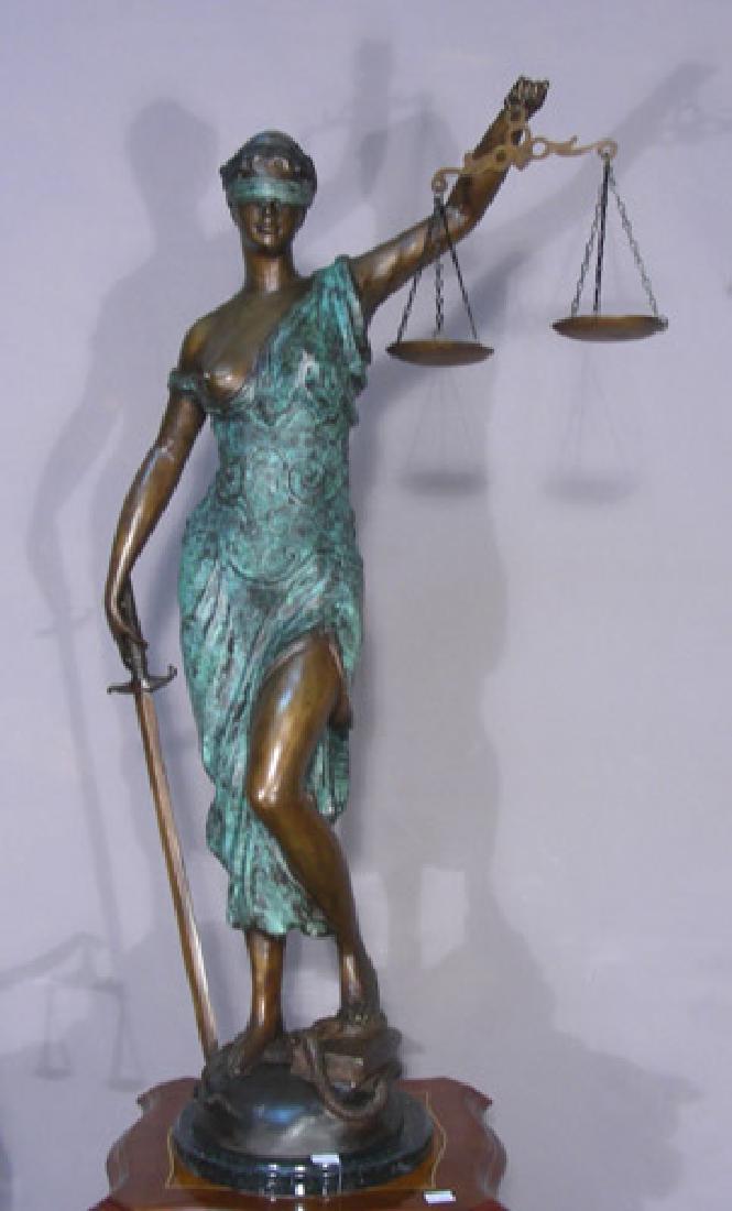 LARGE BRONZE SCULPTURE "SCALES OF JUSTICE" (1 of 1)