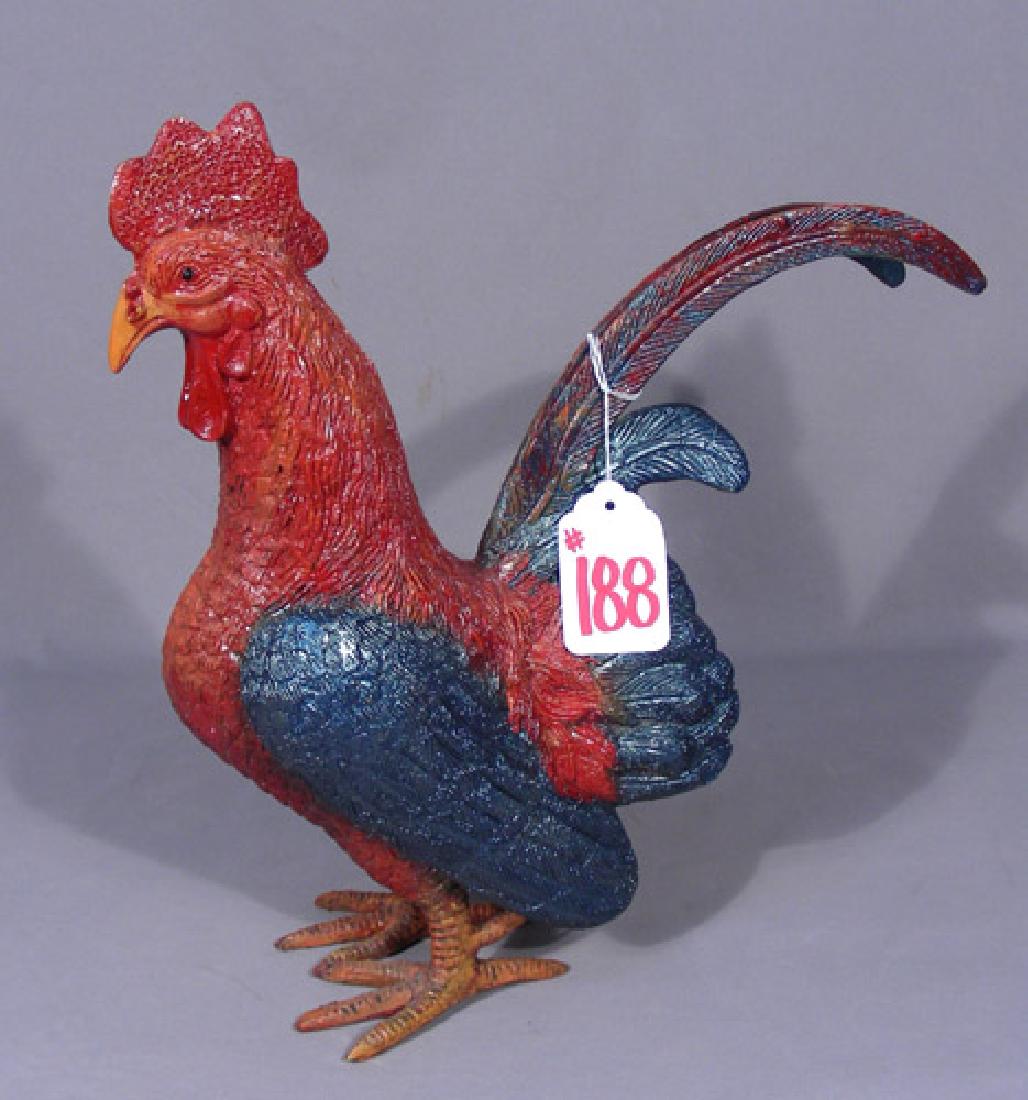 HEAVY BRONZE SCULPTURE OF ROOSTER (1 of 1)