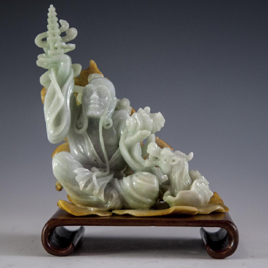 Chinese Carved Figural Jade Wiseman (1 of 9)