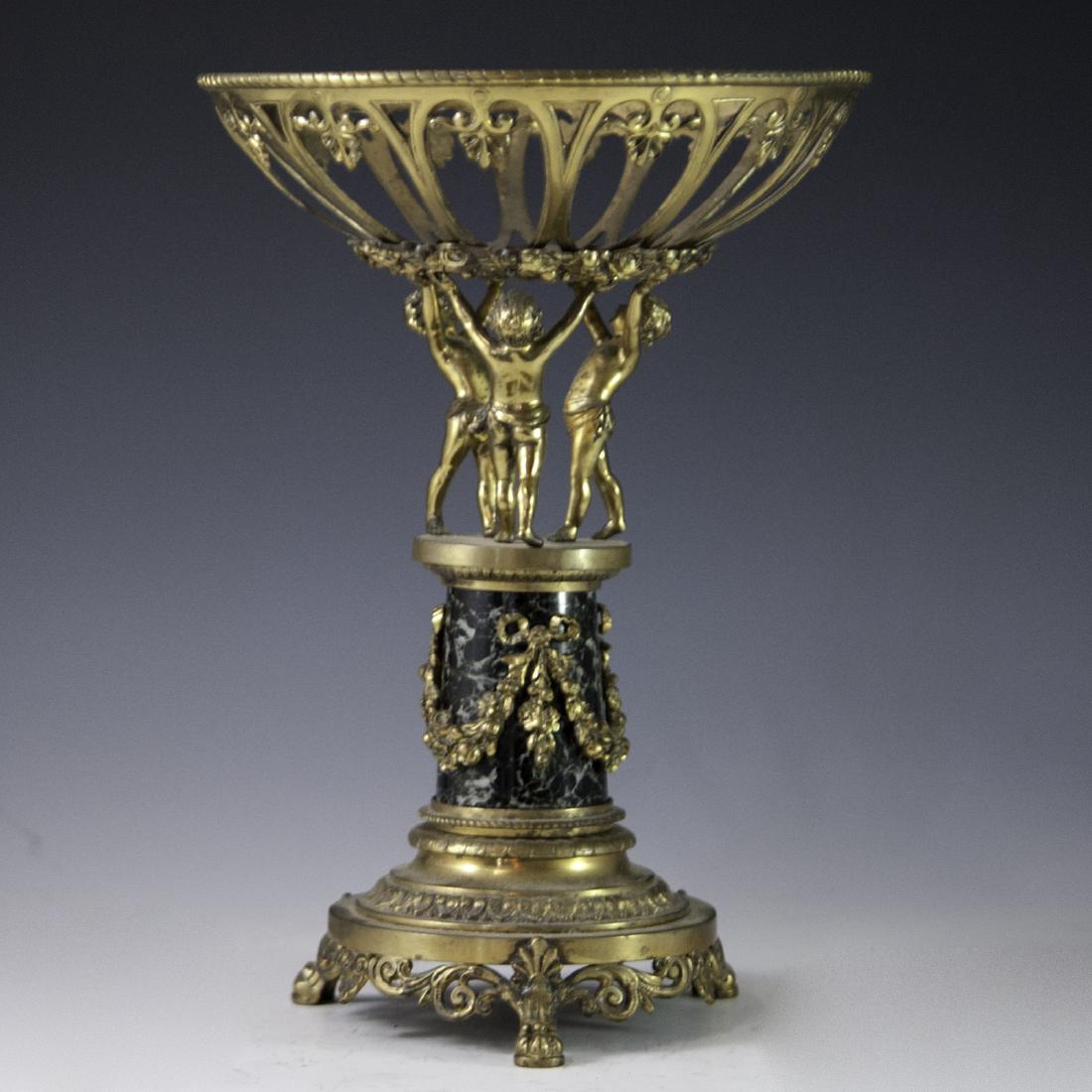 Dore Bronze & Marble Figural Compote (1 of 5)