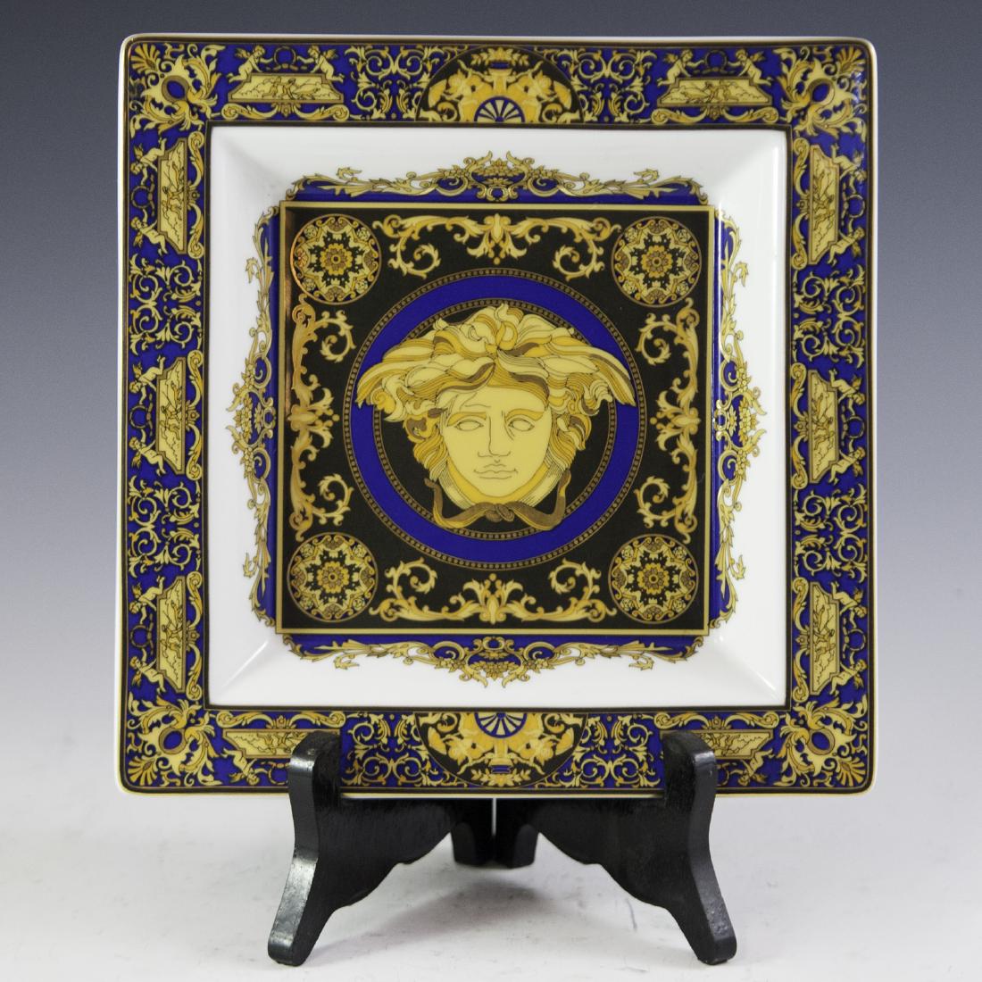 Rosenthal Versace "Medusa Blue" Porcelain Cigar Ashtray (1 of 5)