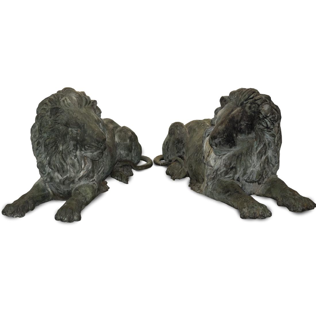 Palace Size Bronze Entry Lions (1 of 3)